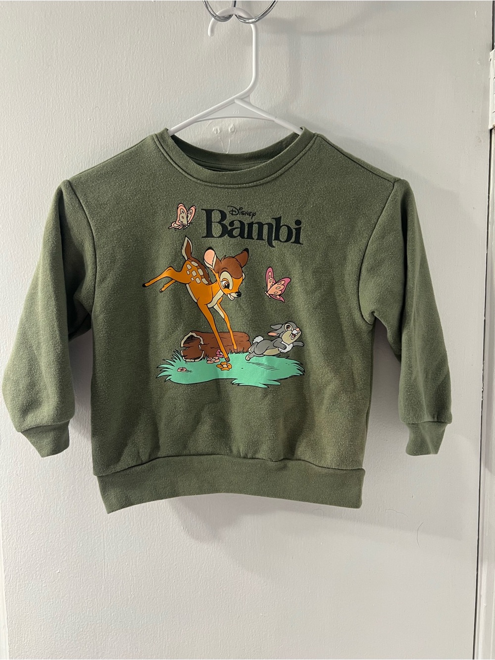 Old Navy Olive Green Disney Bambi Kids Sweatshirt